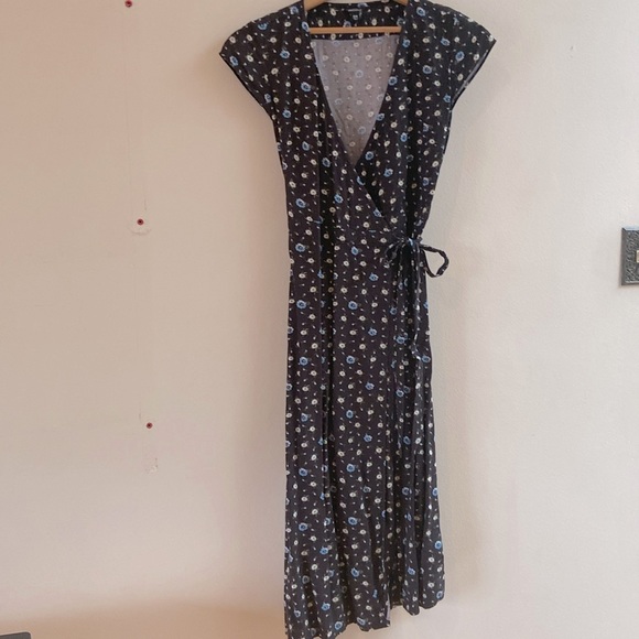J Crew XS petite navy wrap dress - Picture 1 of 6